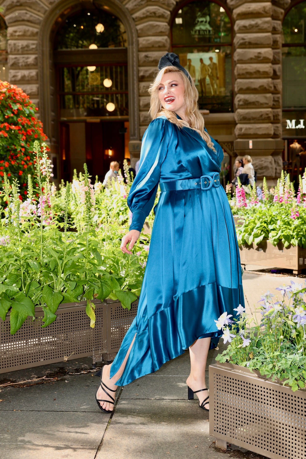 teal blue color dress Elisa Wrap Dress