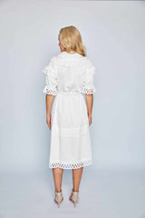 Gloria Midi Dress - White