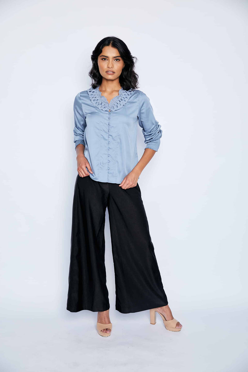 Gloria Blouse - Dusty Blue
