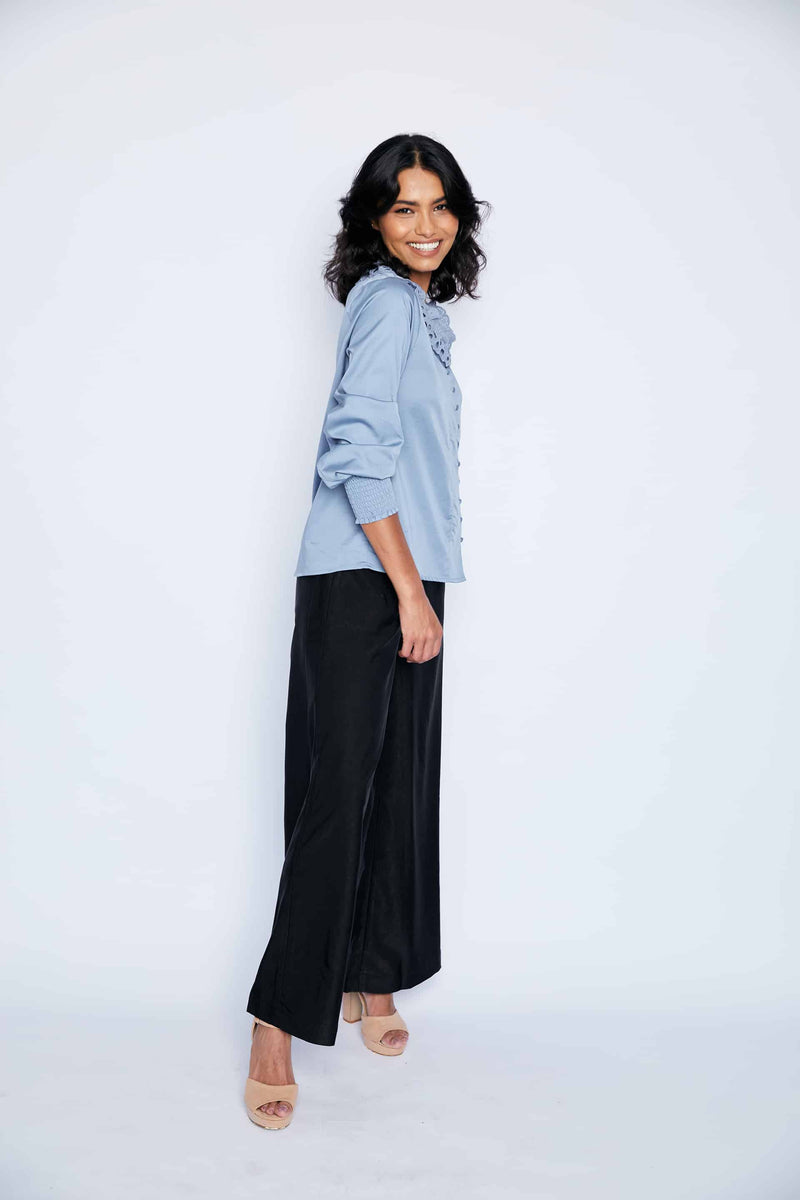 Gloria Blouse - Dusty Blue