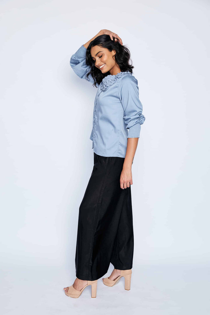 Gloria Blouse - Dusty Blue