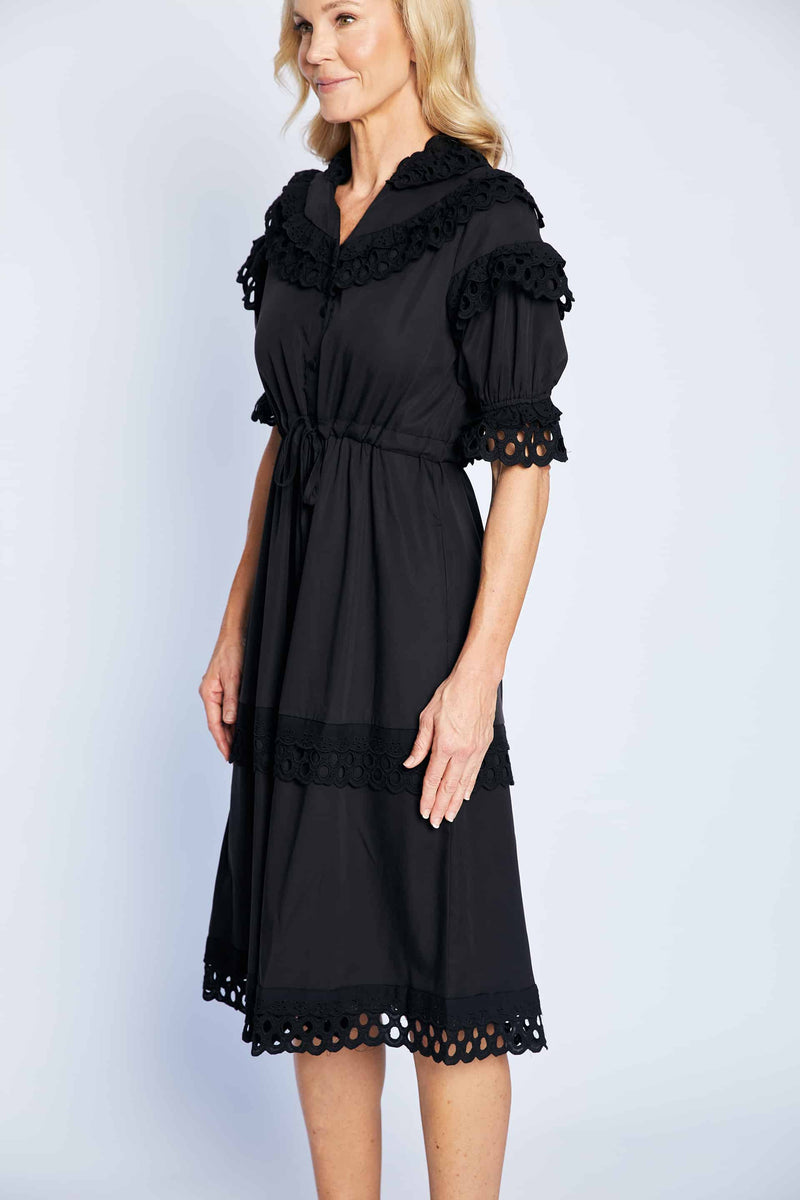 Gloria Midi Dress - Black