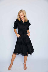 Gloria Midi Dress - Black